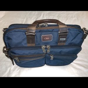 Tumi Alpha Bravo Andersen Slim Commuter Brief-Navy